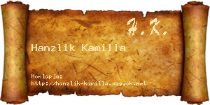 Hanzlik Kamilla névjegykártya